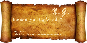 Neuburger Győző névjegykártya